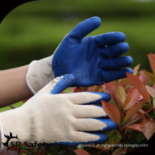 SRSAFETY luva de algodão de malha chappest luva de segurança de borracha revestida de látex